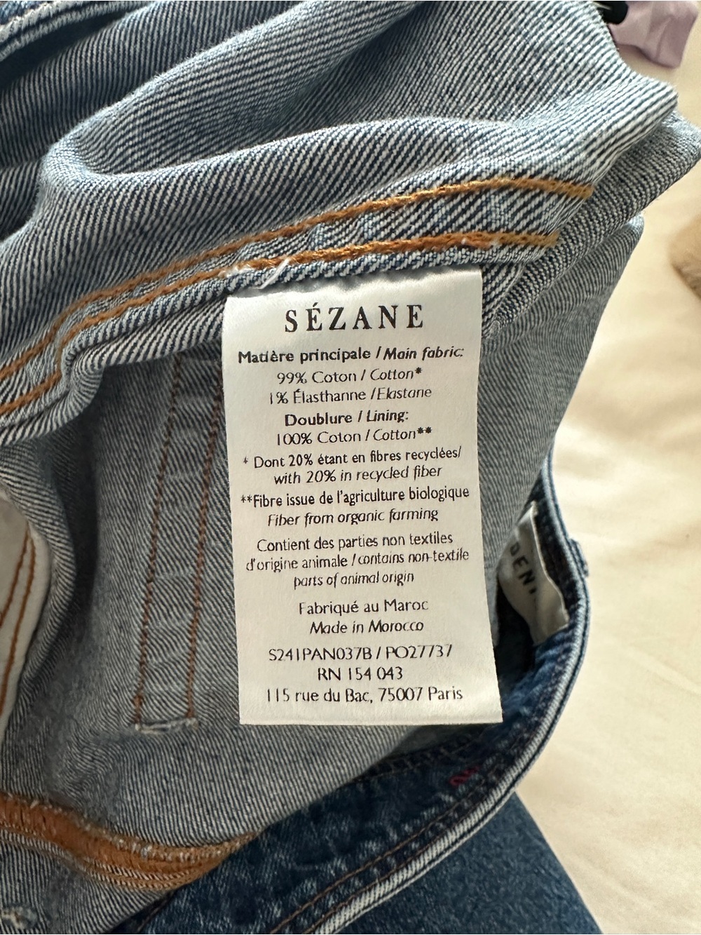 Sezane Le Crop in Denim Blue - Picture 5 of 5
